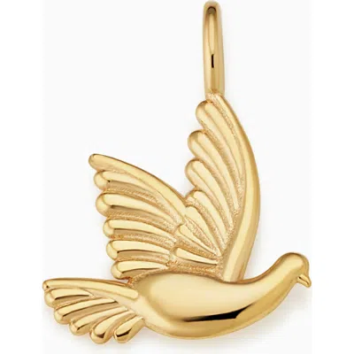 Oradina 14k Yellow Gold Freedom Dove Pendant Charm