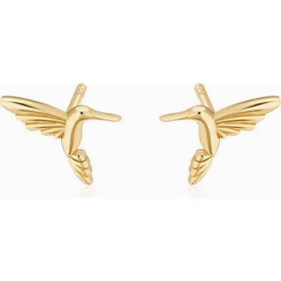 Oradina 14k Yellow Gold Freedom Dove Studs