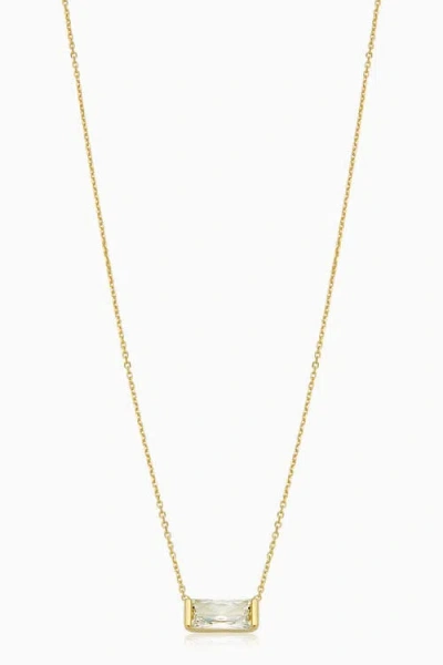 Oradina 14k Yellow Gold Fresco Baguette Bold Pendant Necklace