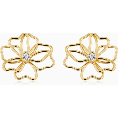 Oradina 14k Yellow Gold Full Bloom Studs