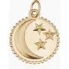 Oradina 14k Yellow Gold Goodnight Moon Medallion Pendant Charm In Yellow Gold