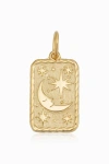 Oradina 14k Yellow Gold Goodnight Moon Pendant Charm In Yellow Gold
