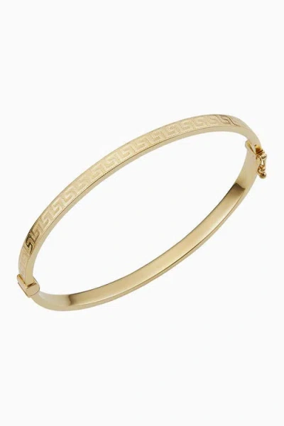 Oradina Women's 14k Yellow Gold Greek Key Bangle