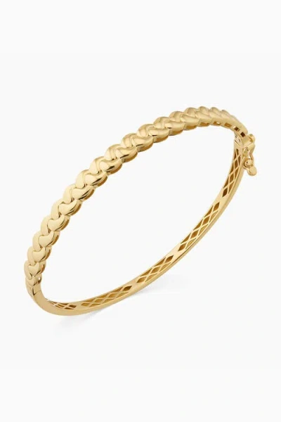 Oradina 14k Yellow Gold Caesar Bangle Bracelet