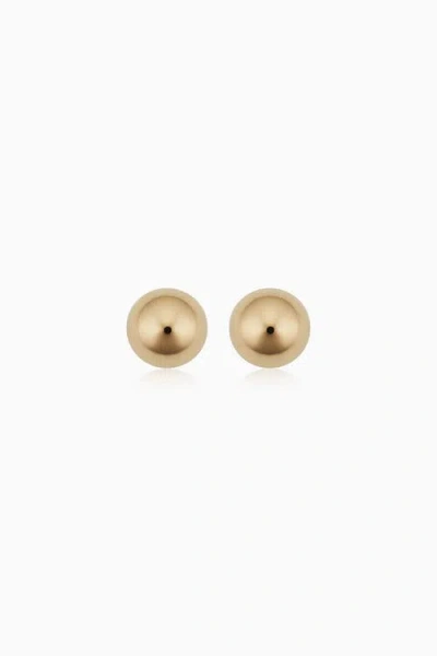 Oradina Women's 14k Yellow Solid Gold Have A Ball Studs In Yellow Gold