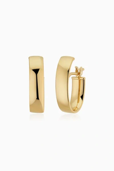 Oradina 14k Yellow Gold Hug Me Hoops