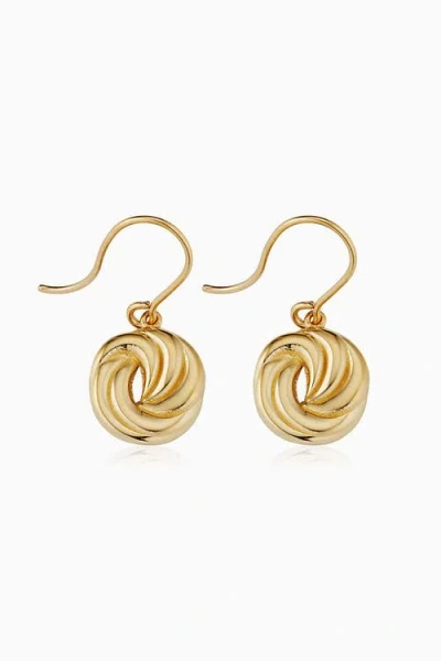 Oradina 14k Yellow Gold Infinite Love Drop Earrings