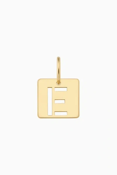Oradina 14k Yellow Gold Initial Tile Pendant Charm