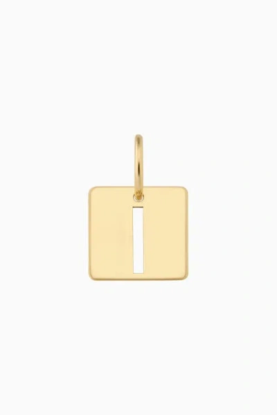 Oradina 14k Yellow Gold Initial Tile Pendant Charm