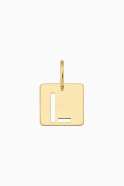 Oradina 14k Yellow Gold Initial Tile Pendant Charm