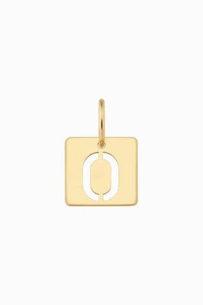 Oradina 14k Yellow Gold Initial Tile Pendant Charm
