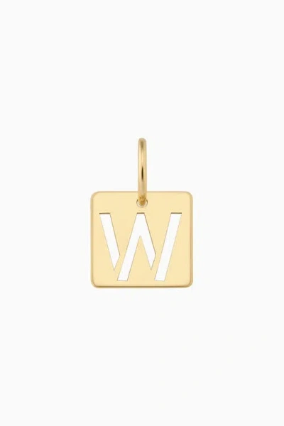 Oradina 14k Yellow Gold Initial Tile Pendant Charm