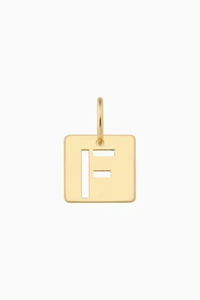 Oradina 14k Yellow Gold Initial Tile Pendant Charm