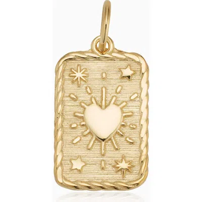 Oradina 14k Yellow Gold It's Love Pendant Charm