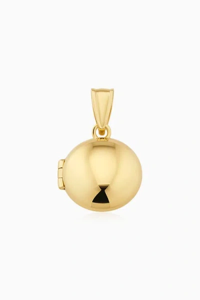 Oradina 14k Yellow Gold Lock It Up Round Locket