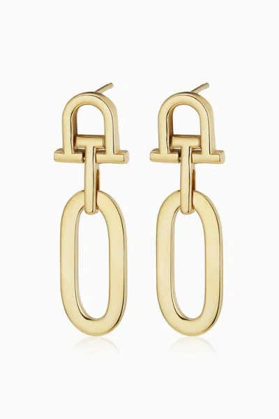 Oradina 14k Yellow Gold Maison Drop Earrings