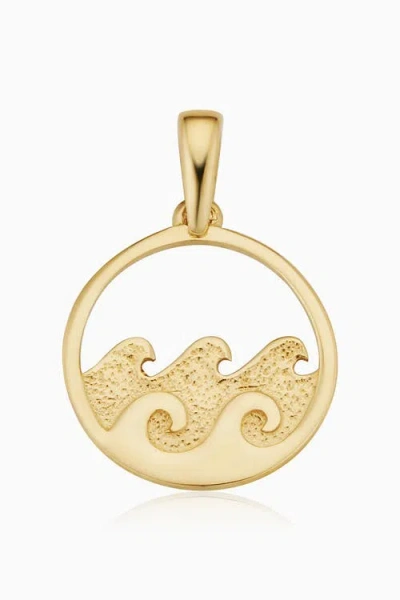 Oradina 14k Yellow Gold Making Waves Pendant Necklace