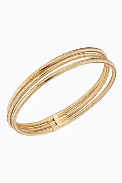 Oradina 14k Yellow Gold Mesh Glamour Stack Bracelet