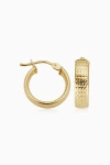 Oradina Women's 14k Yellow Gold Moto Mini Hoops In Yellow Gold
