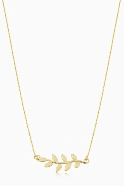 Oradina 14k Yellow Gold Peace And Love Necklace