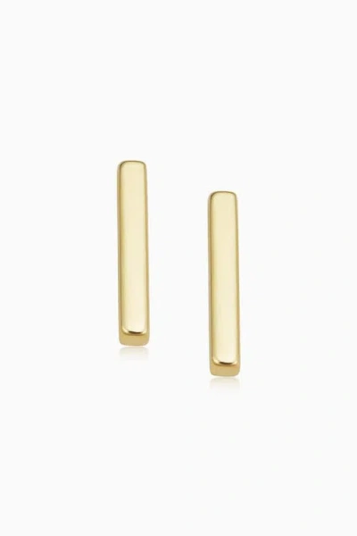 Oradina Women's 14k Yellow Gold Pisa Bar Studs