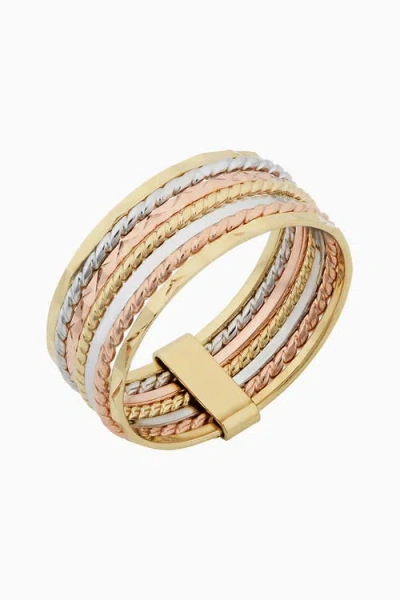 Oradina 14k Yellow Gold Power Stack Ring