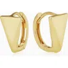 Oradina 14k Yellow Gold Prism Huggies In Yellow Gold