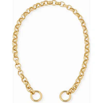 Oradina 14k Yellow Gold Rimini Rolo Connector Bracelet