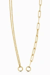Oradina 14k Yellow Gold Rimini Venice Mixed Link Split Chain In Yellow Gold