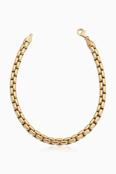 Oradina 14k Yellow Gold Round Bodega Box Bracelet