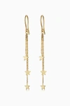 Oradina 14k Yellow Gold Starry Night Triple Drop Earrings In Yellow Gold