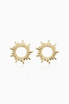 Oradina Women's 14k Yellow Solid Gold Sunrise Studs In Yellow Gold