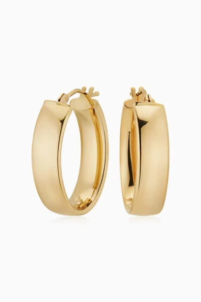 Oradina 14k Yellow Gold The One Midi Oval Hoops