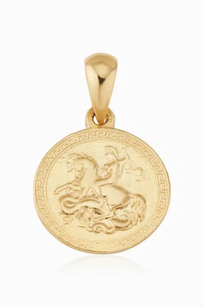 Oradina 14k Yellow Gold Triumph Coin Pendant Charm