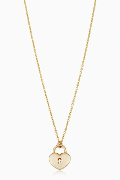 Oradina Women's 14k Yellow Gold Unlock My Heart Pendant Necklace
