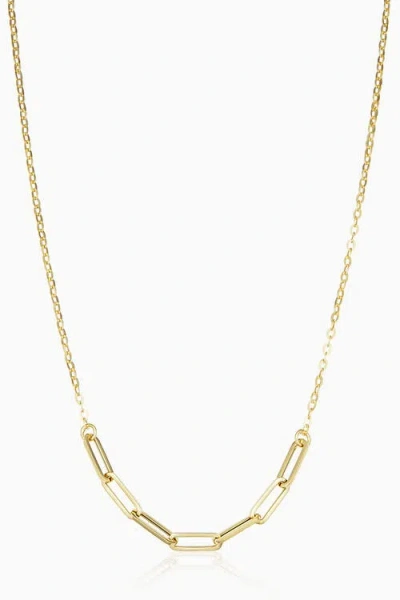 Oradina 14k Yellow Gold Venice Center Cut Necklace