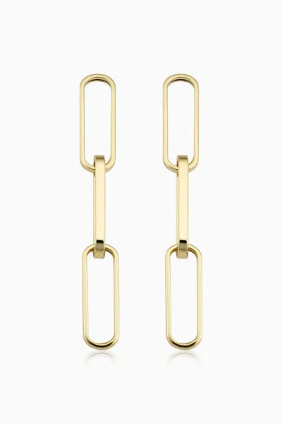 Oradina Women's 14k Yellow Solid Gold Venice Link Bold Drop Earrings In Yellow Gold