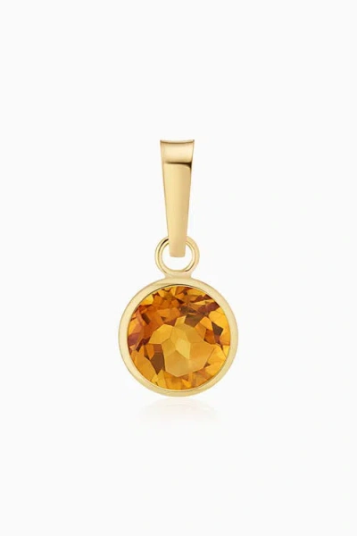 Oradina 14k Yellow Gold Vivid Round Pendant Charm In Brown