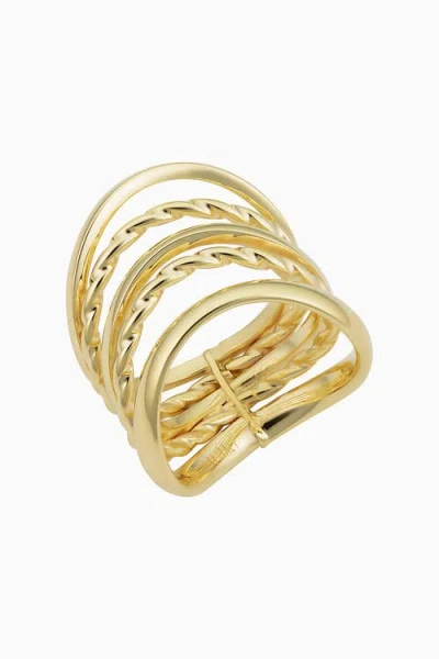 Oradina 14k Yellow Gold Wavy Stack Ring