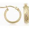 Oradina 14k Yellow Gold With A Twist Mini Hoops In Yellow Gold