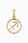 Oradina 14k Yellow Gold Zodiac Pendant Charm In Blue