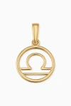 Oradina 14k Yellow Gold Zodiac Pendant Charm In Burgundy