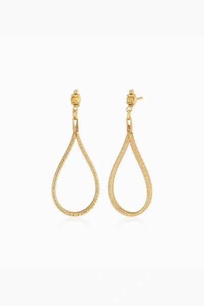 Oradina 18k Gold Mesh Glamour Drop Earrings