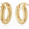 Oradina 18k Yellow Gold With A Twist Mini Hoops In Gold