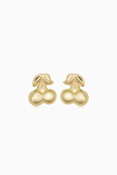 Oradina Women's 14k Yellow Gold Amarena Cherry Studs