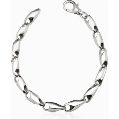 Oradina Bullet Link Bracelet In Sterling Silver