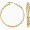 Oradina Women's 14k Yellow Solid Gold Caesar Hoops In Yellow Gold