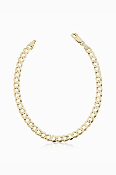 Oradina Men's 14k Yellow Solid Gold Carmine Curb Bold Bracelet In Yellow Gold