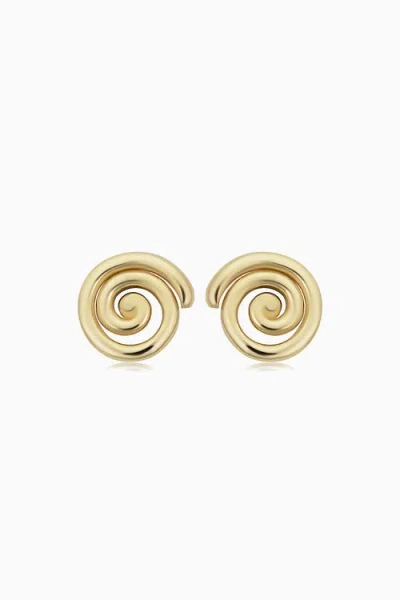 Oradina Women's 14k Yellow Gold Da Vinci Round Studs