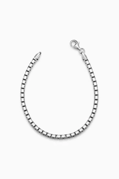 Oradina Edge Bold Box Link Bracelet In Silver